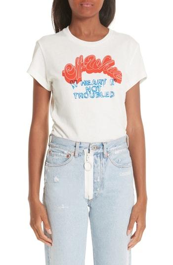 Women's Off-white Obstacles Print Tee, Size - White