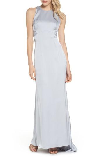 Women's Jarlo Amara Cross Back Satin Gown - Metallic