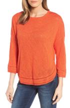 Women's Caslon Shirttail Hem Knit Pullover - Orange