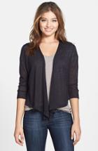 Petite Women's Nic+zoe '4-way' Convertible Three Quarter Sleeve Cardigan P - Blue