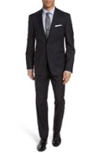 Men's Nordstrom Men's Shop Trim Fit Stripe Wool Suit R - Blue