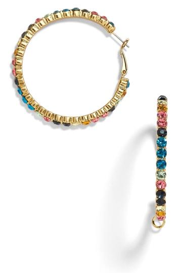 Women's Baublebar Georgina Crystal Hoop Earrings