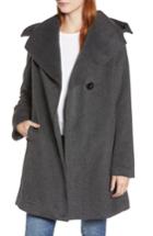 Women's Sam Edelman Shawl Collar Hooded Coat - Grey