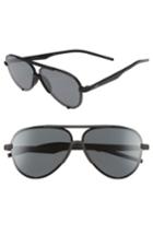 Men's Polaroid Eyewear 60mm Polarized Aviator Sunglasses - Matte Black