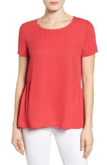 Women's Pleione Ruffled Peplum Back Top - Red