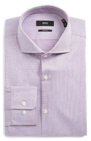 Men's Boss Mark Sharp Fit Geometric Dress Shirt .5 R - Pink