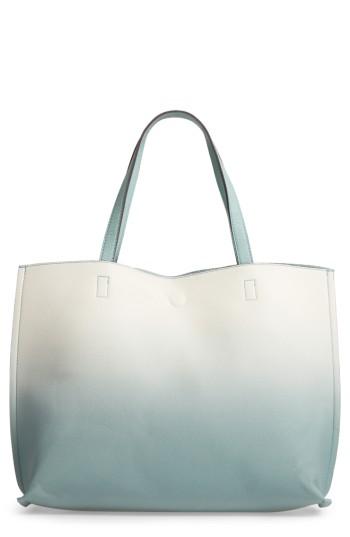Street Level Reversible Faux Leather Tote - Ivory