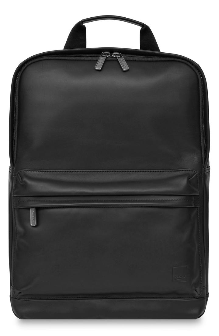 Men's Knomo Barbican Brackley Leather Backpack - Black
