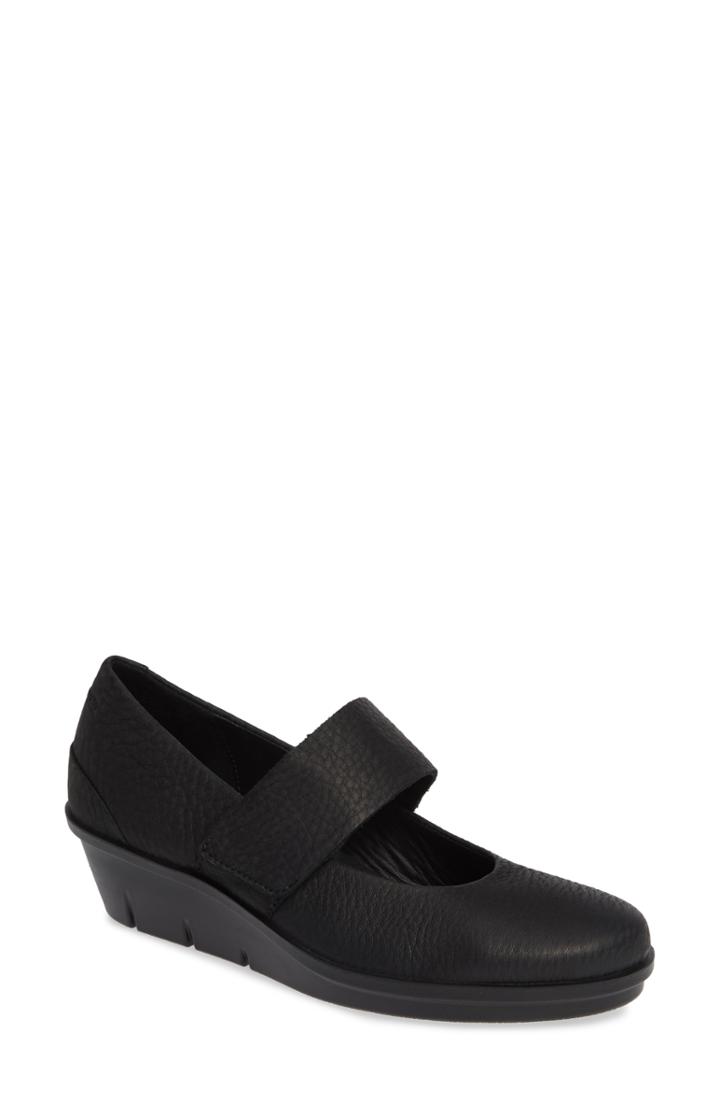 Women's Ecco Skyler Mary Jane Wedge -7.5us / 38eu - Black