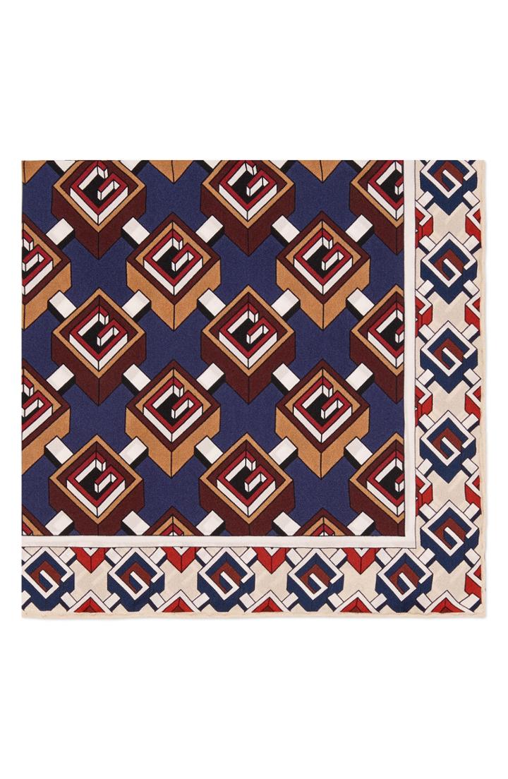 Men's Gucci Multi-g Silk Pocket Square