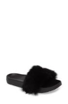 Women's Ugg Royale Genuine Shearling Slide Sandal M - Black