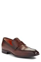 Men's Santoni Fisk Square-toe Loafer D - Brown