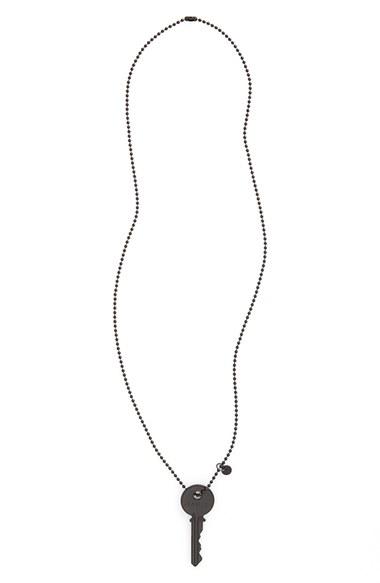 Women's The Giving Keys Classic Fearless Matte Black Key Pendant Necklace