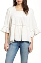 Women's Caslon Lace Trim Blouse - Ivory