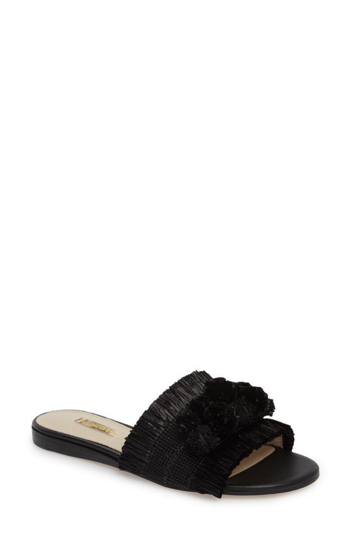 Women's Louise Et Cie Arytha Raffia Slide Sandal .5 M - Black