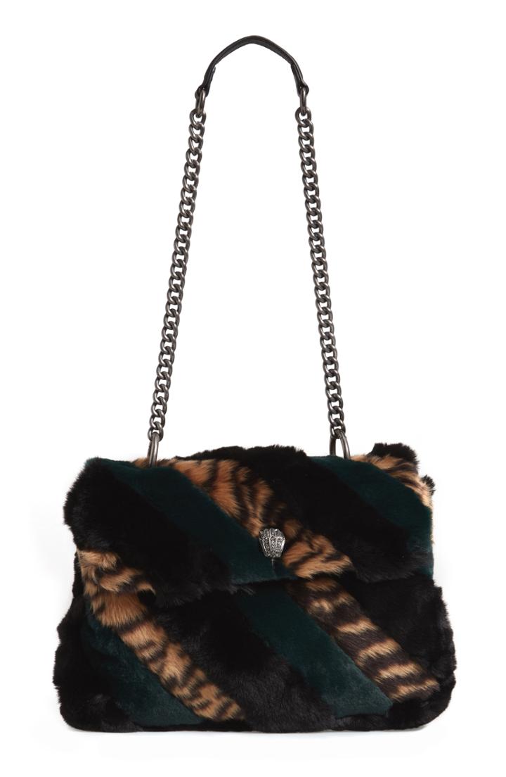 Kurt Geiger London Soho Faux Fur Shoulder Bag - Black