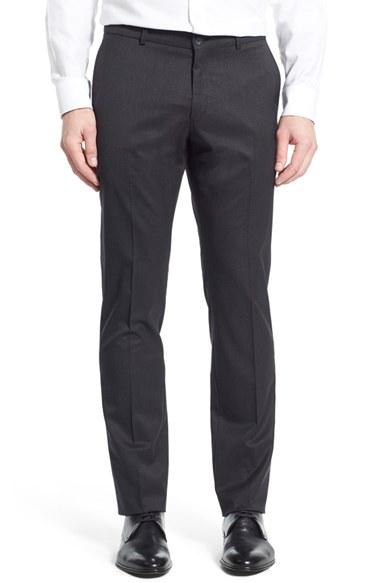 Men's Ballin Regular Fit Flat Front Trousers - Grey