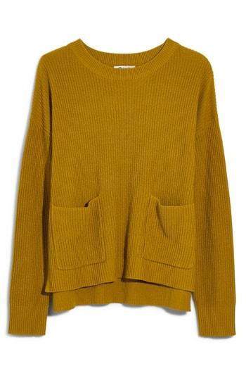 Women's Madewell Patch Pocket Pullover Sweater, Size - Yellow