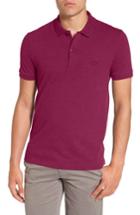 Men's Lacoste Pique Polo With Tonal Croc (m) - Burgundy