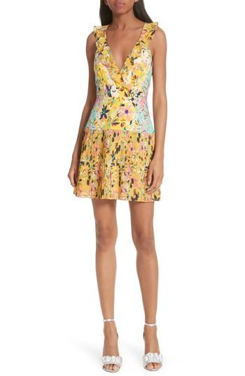 Women's Saloni Amy Fit & Flare Dress - Yellow