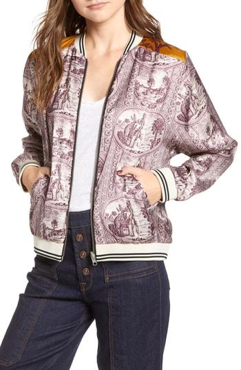Women's Scotch & Soda Reversible Satin Bomber Jacket - Purple