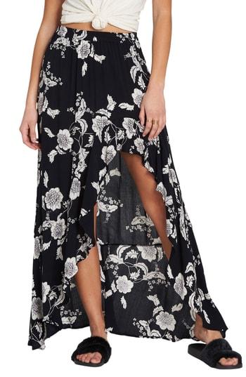 Women's Billabong Kick Twist Floral Maxi Dress - Black