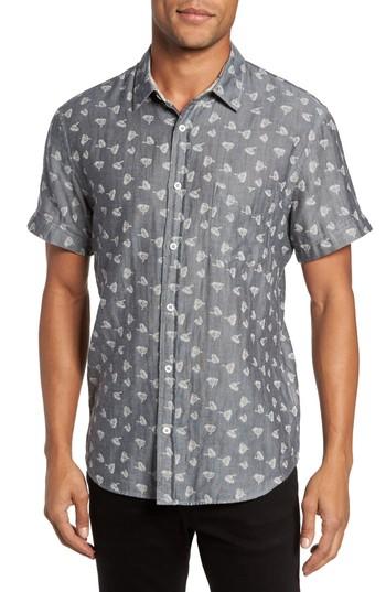 Men's Billy Reid Kirby Print Sport Shirt - Blue