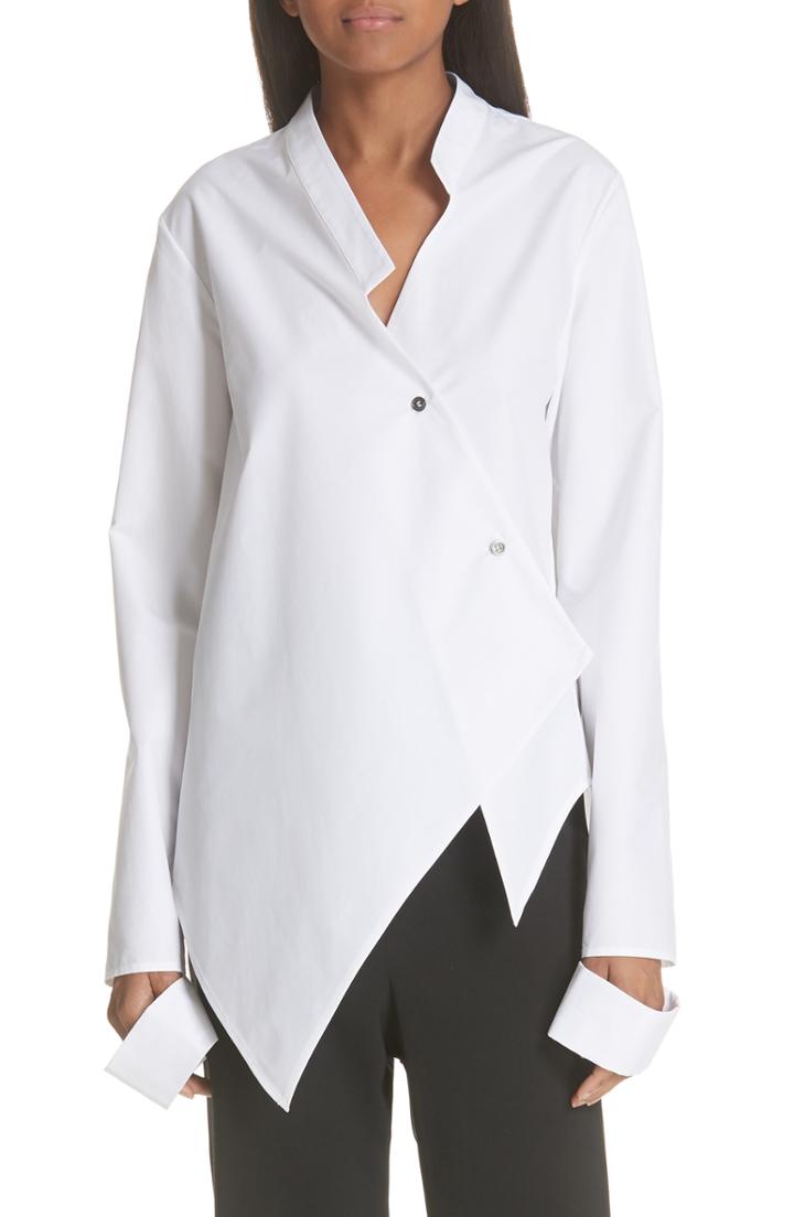 Women's Grey Jason Wu Painterly Floral Print Silk Top
