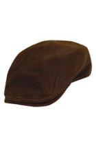 Men's Stetson Leather Driving Cap - Brown