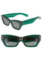 Women's Pared Bec & Bridge Petite Amour 50mm Sunglasses - Emerald Solid Green Lenses