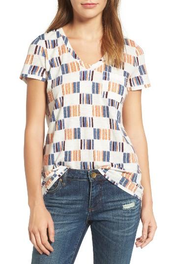 Women's Caslon Rounded V-neck Tee, Size - Ivory