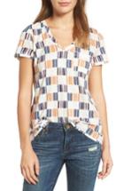 Women's Caslon Rounded V-neck Tee, Size - Ivory