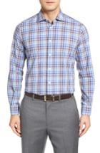 Men's Luciano Barbera Check Sport Shirt, Size - Blue