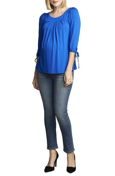 Women's Maternal America Maternity Tie Sleeve Top