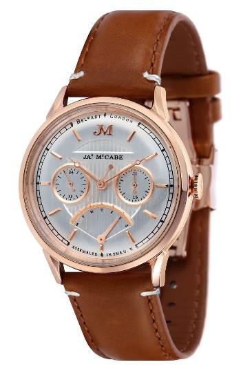 Men's James Mccabe Heritage Retrograde Ii Leather Strap Watch, 39.5mm