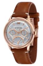 Men's James Mccabe Heritage Retrograde Ii Leather Strap Watch, 39.5mm