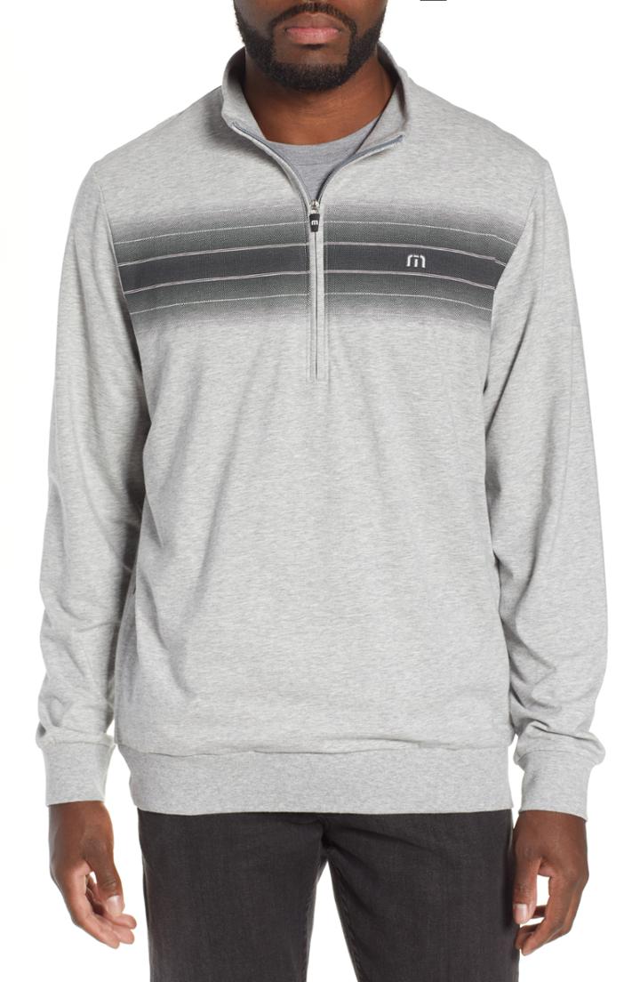 Men's Travis Mathew Gamma Ray Quarter Zip Pullover - Grey