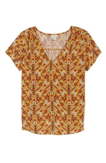 Women's Hinge Floral V-neck Top