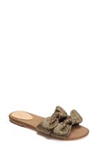 Women's Bill Blass Brianne Bow Slide Sandal .5 M - Metallic