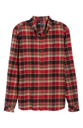 Men's O'neill Redmond Regular Fit Plaid Flannel Shirt - Red