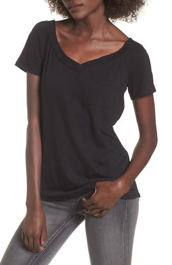 Women's Socialite Double V-neck Pocket Tee