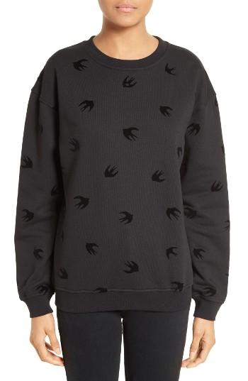Women's Mcq Alexander Mcqueen Swallow Classic Sweatshirt, Size - Black