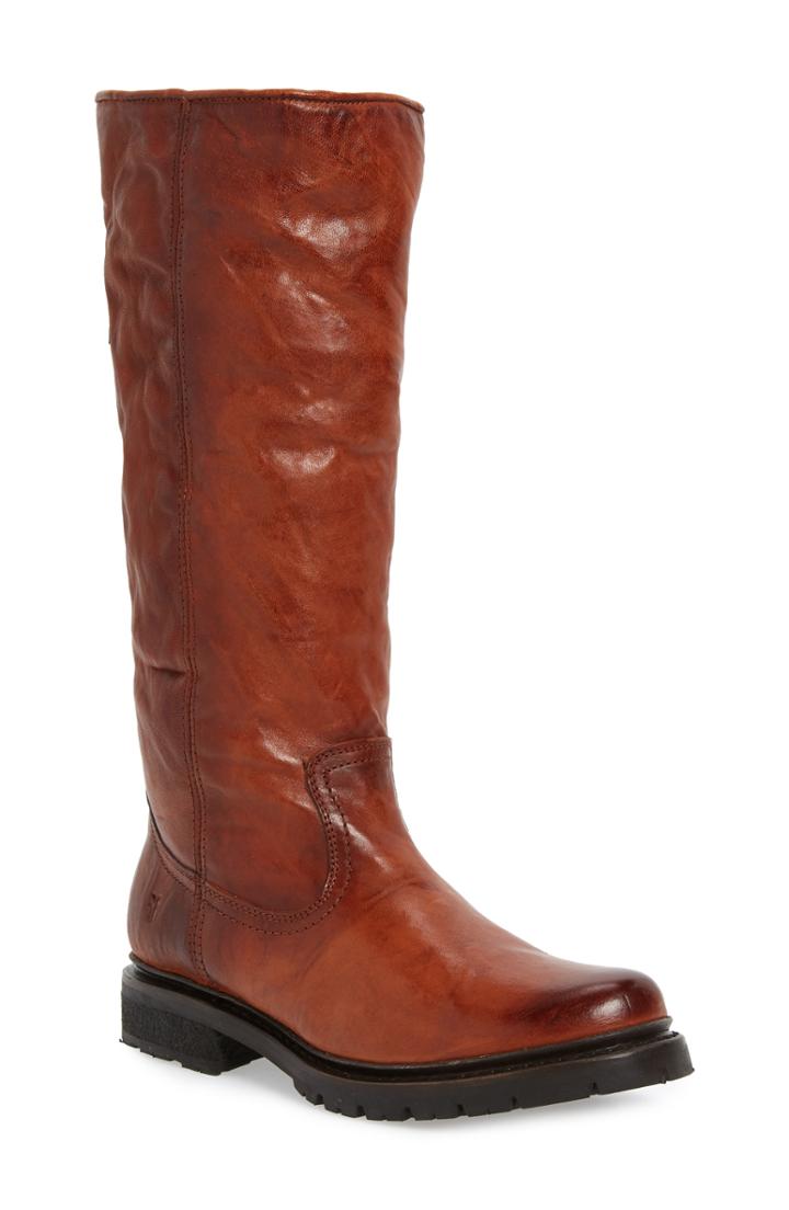 Women's Frye Vanessa Genuine Shearling Lined Knee High Boot M - Brown
