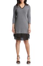 Women's Karen Kane Ruffle Hem Sweater Dress - Grey