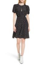 Women's Lewit Puff Sleeve Silk A-line Dress - Black