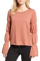 Women's Hinge Flare Cuff Sweatshirt, Size - Coral