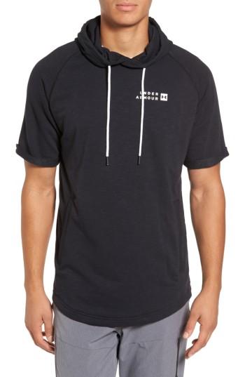 Men's Under Armour Sportstyle Short Sleeve Hoodie, Size - Black