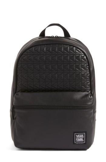 Vans X Karl Lagerfeld Quilted Leather Backpack - Black