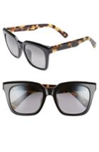 Women's Maui Jim Heliconia 53mm Polarizedplus2 Square Sunglasses - Black/ Tokyo Tortoise/ Grey