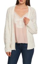 Women's 1.state Pointelle Stitch Open Cardigan, Size - Black